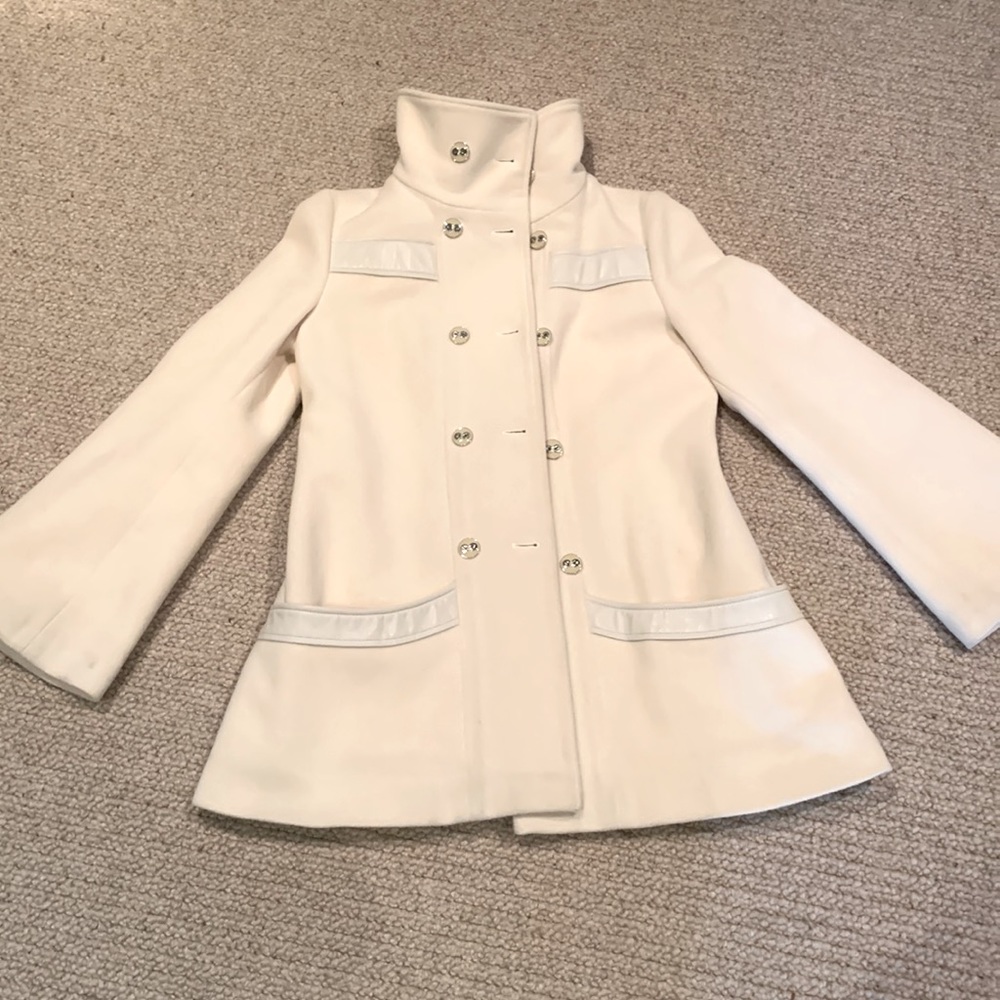 Mackage wool/cashmere coat with leather details